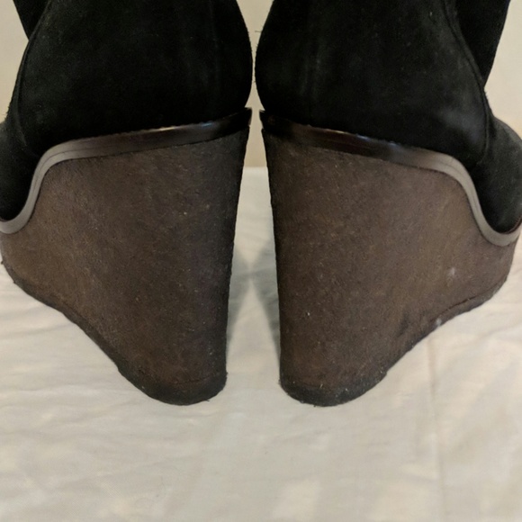 YSL black suede Aspen wedge boots 41 - Picture 5 of 6